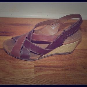 Clarks leather platforms